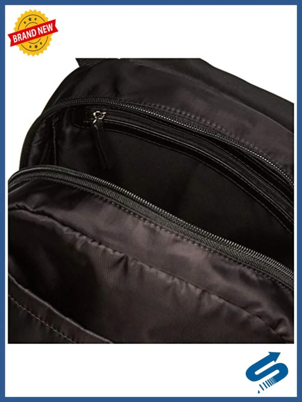 Nylon Flap Backpack with Cell Phone Holder, Lightweight, Checkpoint Friendly